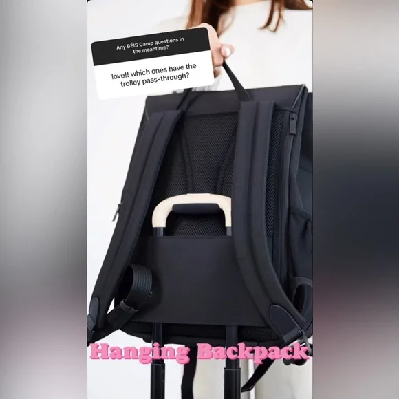 Béis Travel The Hanging Backpack, 2021 Camp Collection, Limited, New no tags Hanging Travel Backpack Bag main image 4